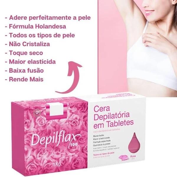 Cera Depilatoria Quente Rosa 1kg Depilflax