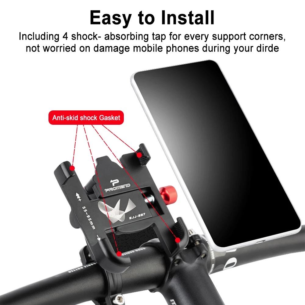 Newboler Promend Suporte De Celular De Liga De Alumínio Ajustável Para Motocicleta/smartphone 360 Ciclismo Rotação