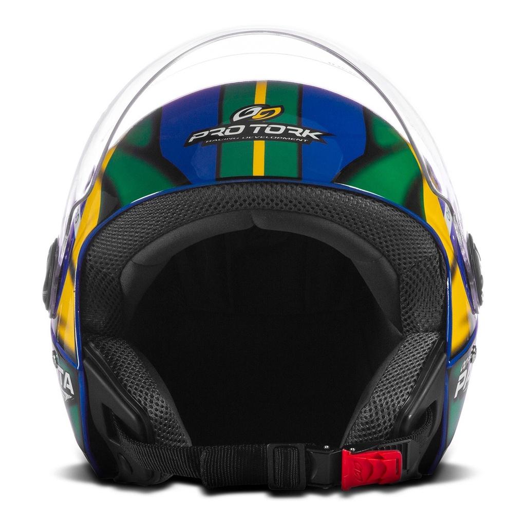 Capacete Moto New Liberty Three Patriota Brasil Azul PRO Tork