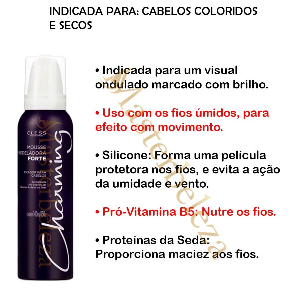 Mousse Modelador Charming Para Cabelo Uso Profissional E Doméstico Fixador Cless