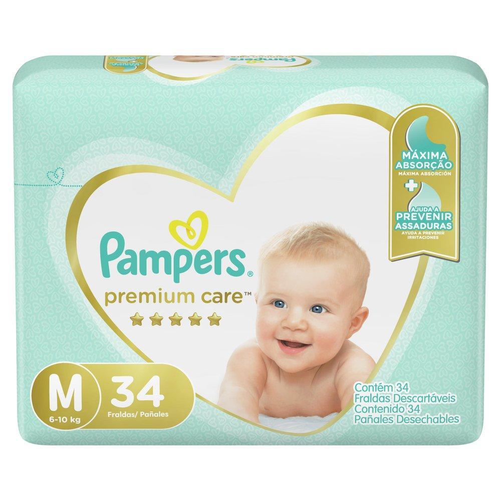 Kit Fralda Pampers Premium Care Mega Tamanho M Com 68 Unidades