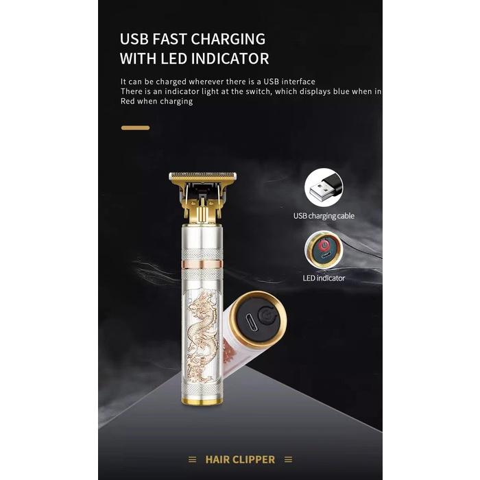 Kemei Vintage T9 0MM Máquina De Cortar Cabelo Elétrica Sem Fio Aparador De Profissional Para Barbear Masculino Isqueiro De Barba