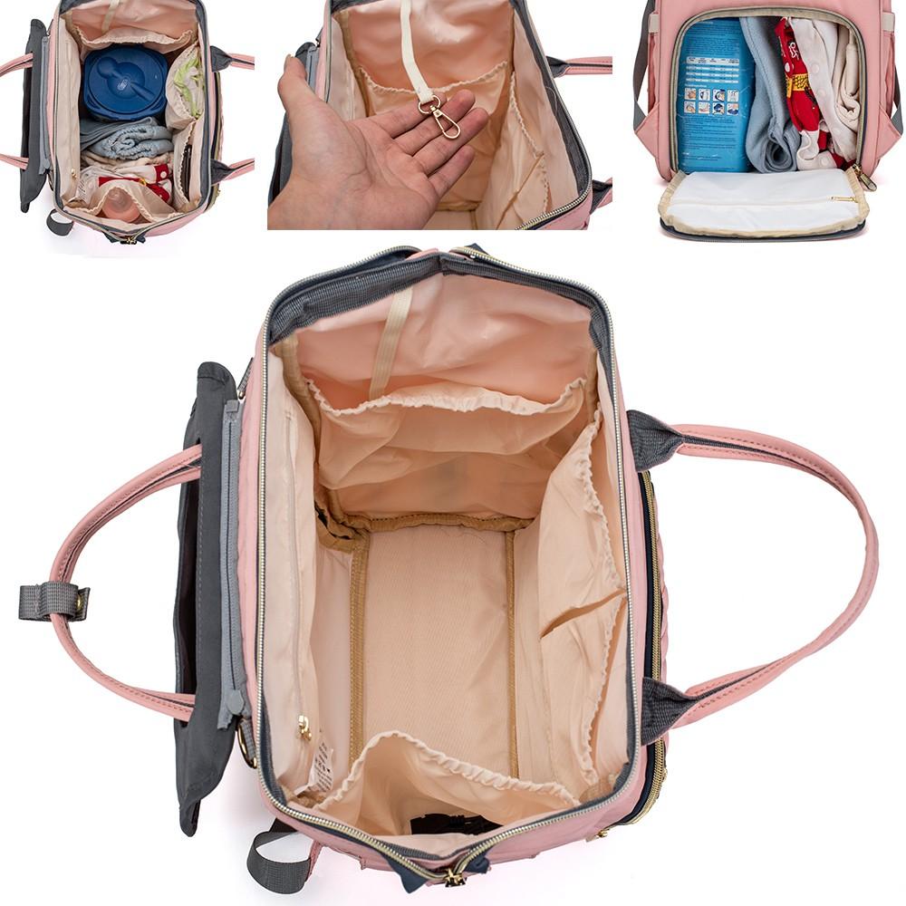 Mochila Bolsa Maternidade Lequeen Impermeável Bebê Menino Menina Com Bolso Térmico