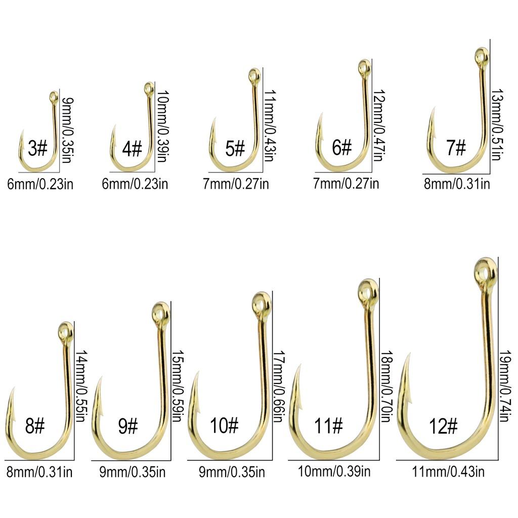 Anzol De Pesca Sougayilang 70 Pcs 6mm-11mm Com Caixa Dourada