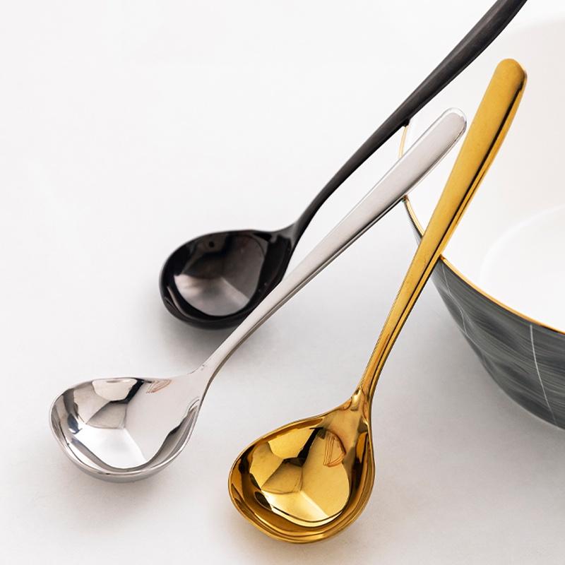 Kemorela Colher De Espessamento Coreano De Aço Inoxidável Criativo Sopa De Hotel De Cabo Longo