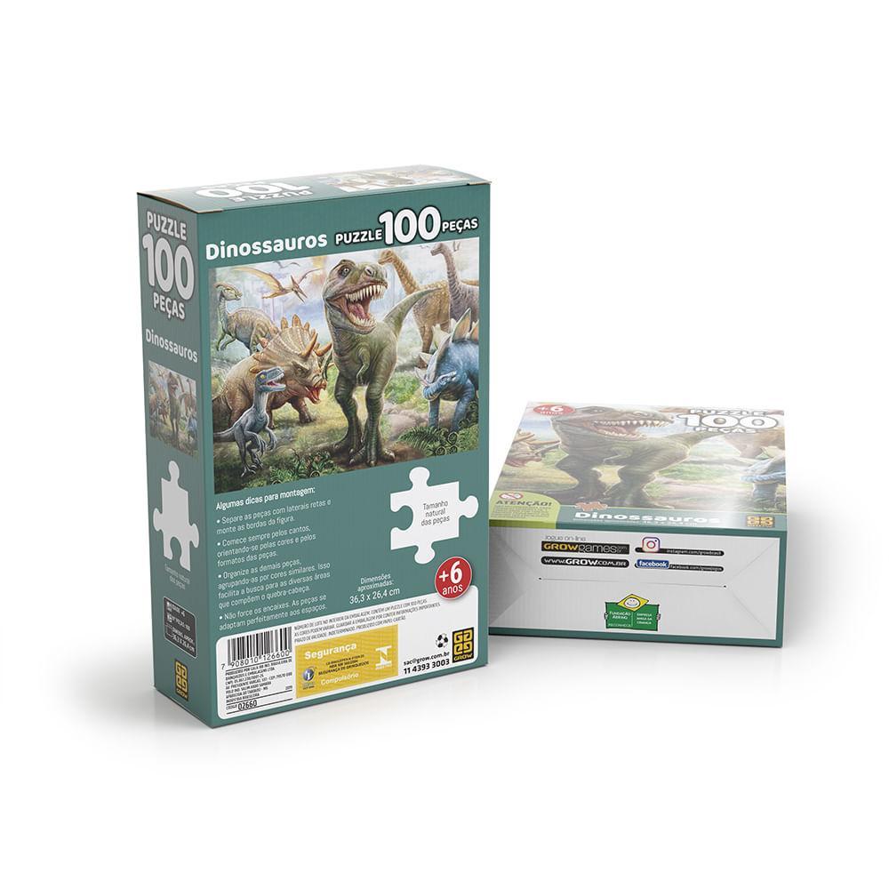 Puzzle 100 Peças Dinossauros
