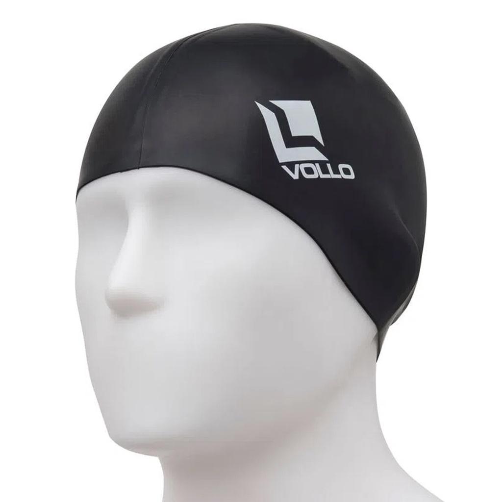 Touca Para Natação Adulto Silicone Vollo Preto
