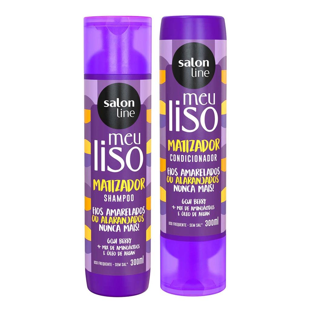 Kit Shampoo E Condicionador Matizador Meu Liso Salon Line