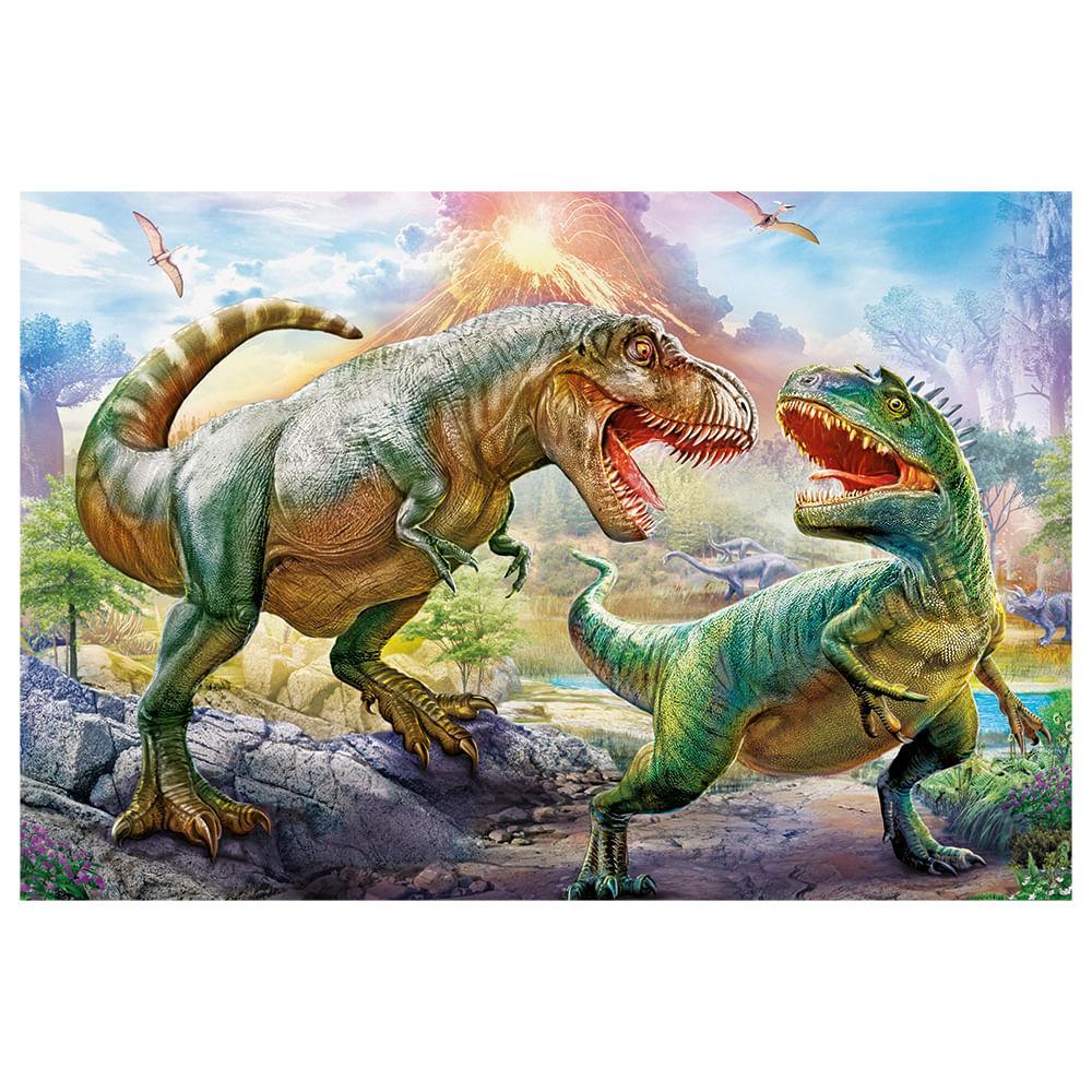 Puzzle 200 Peças Batalha Dos Dinossauros