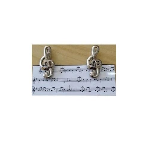 Prendedor De Partitura Clave De Sol Prata Hinário Livro Musical Bíblia Paganini Ppt075