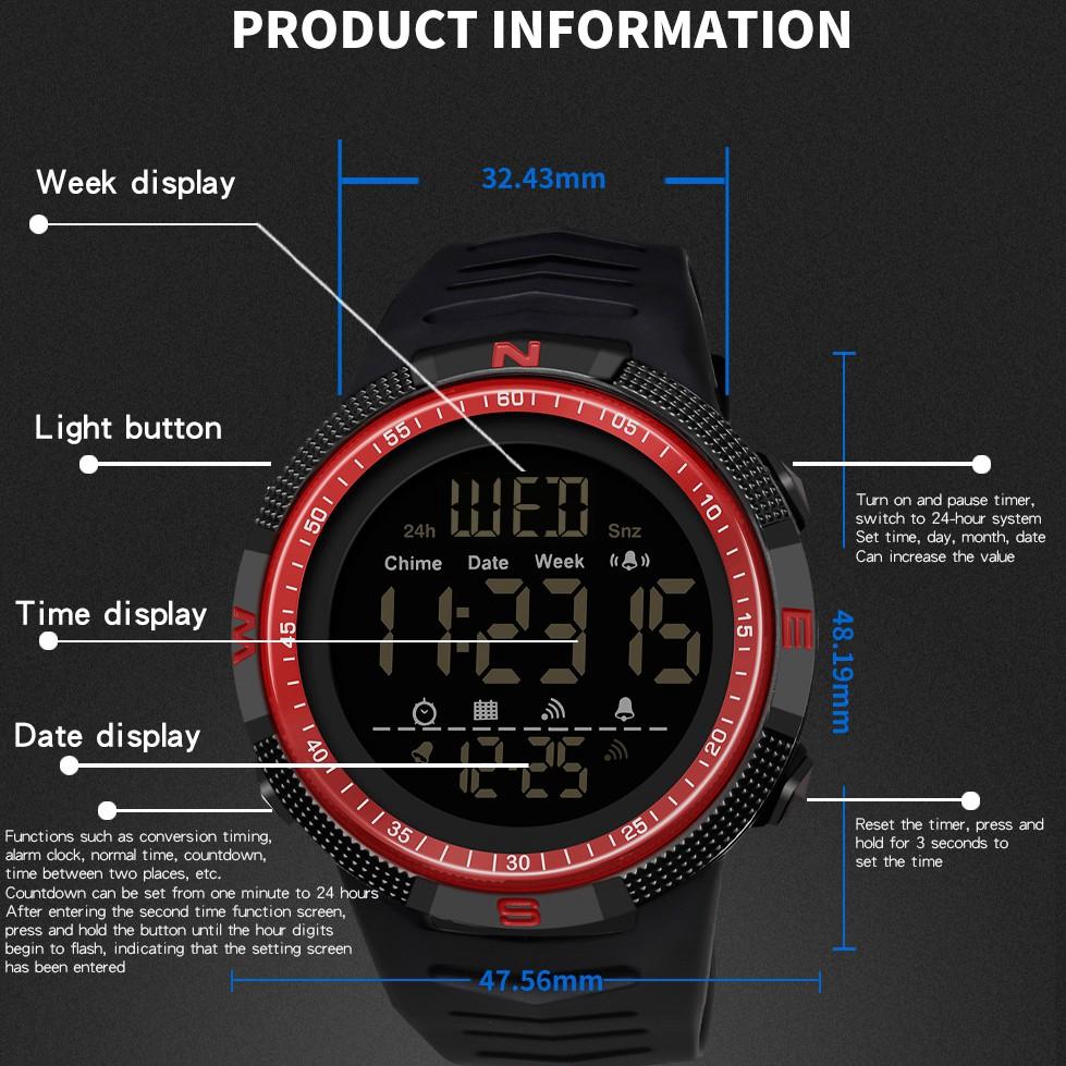 Relógio Cronógrafo À Prova D Água Sanda É Adequado Mulheres Moda Sports Relógios Com Display LED
