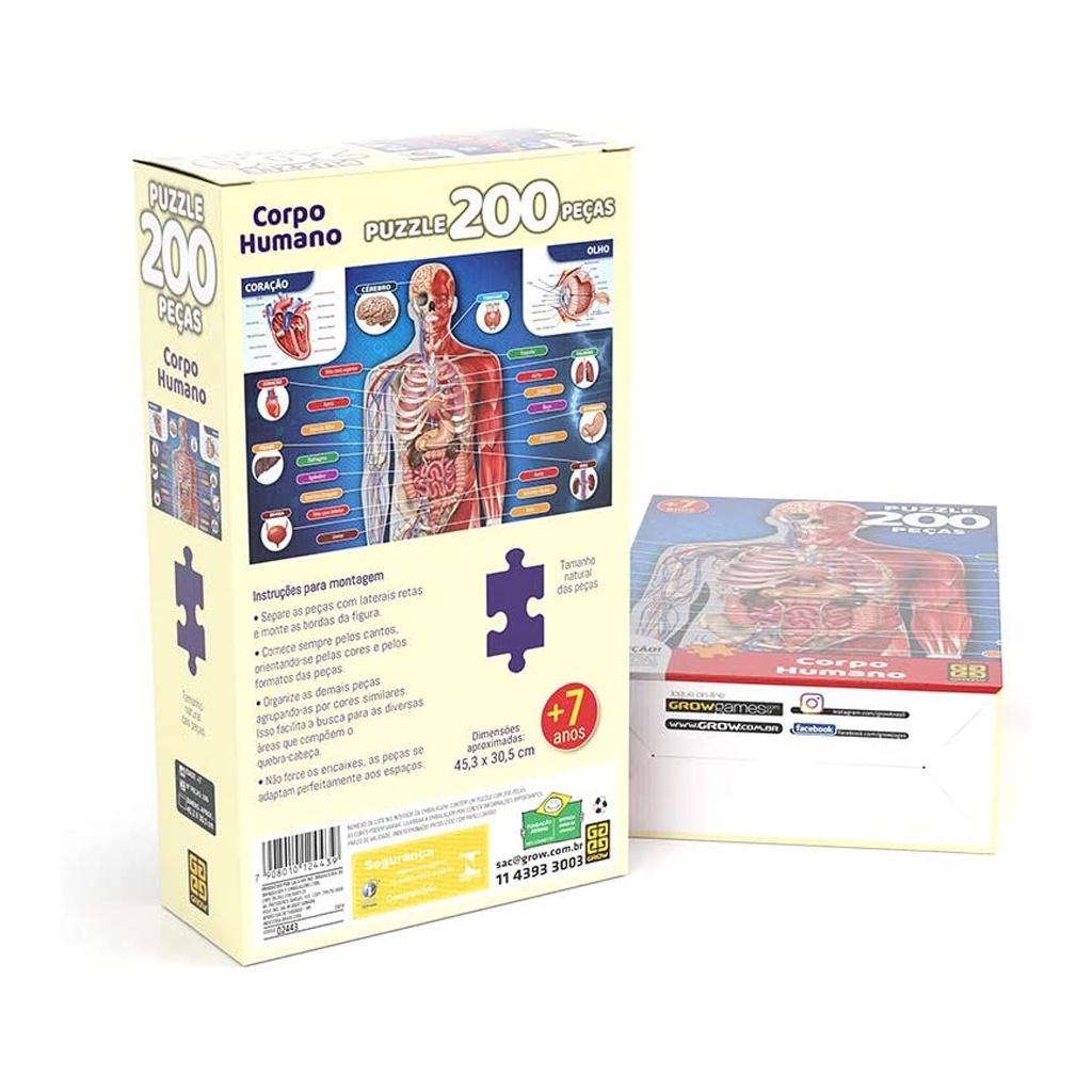 Quebra Cabeça Corpo Humano 200 Peças 03937-02443 - Grow