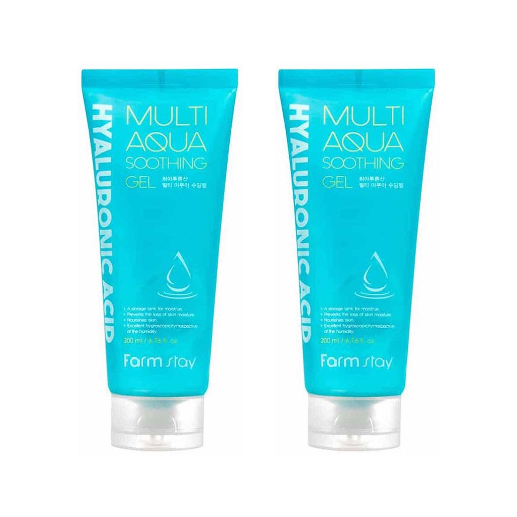 Gel Calmante Multi Aqua De Ácido Hialurônico Farmstay 200g