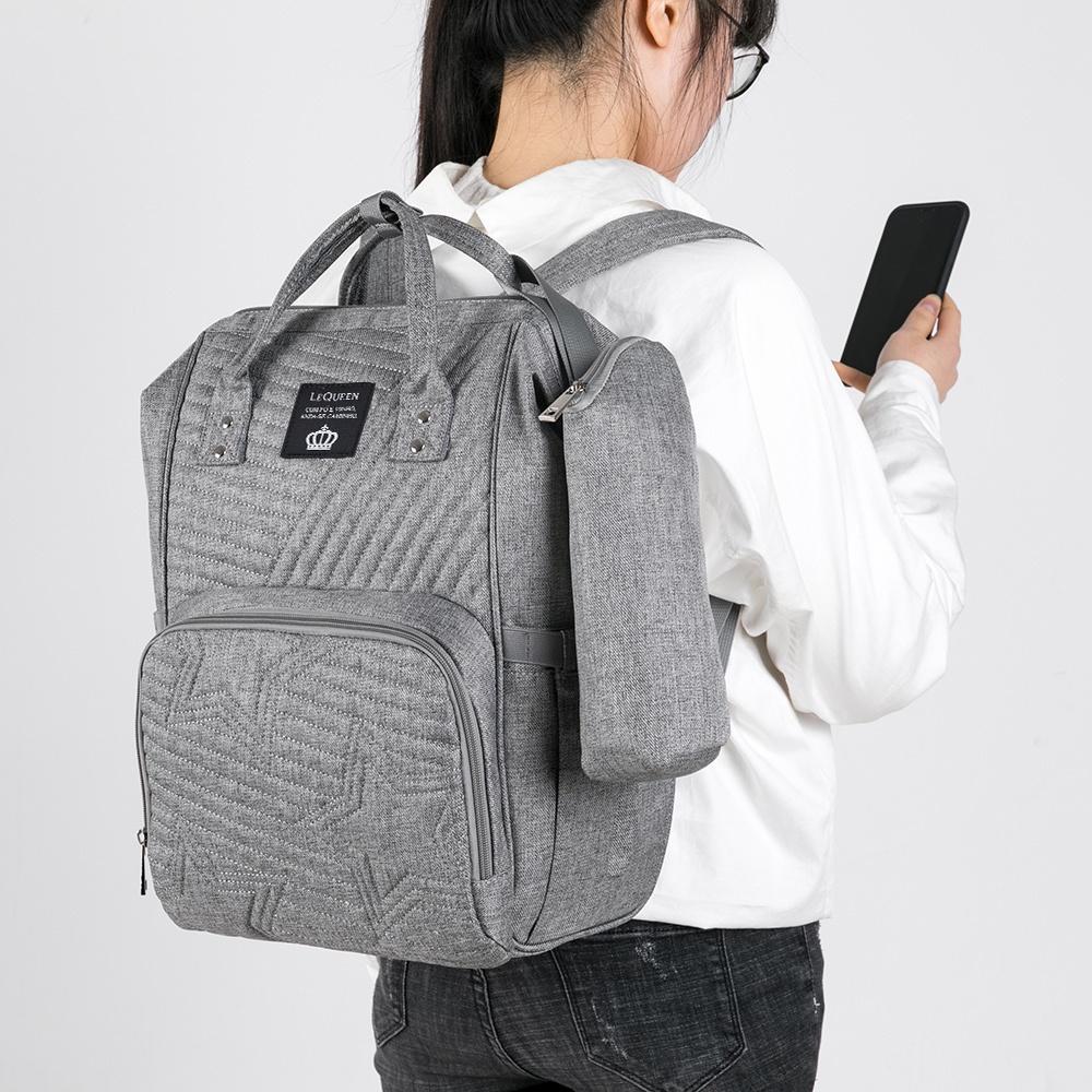 Mochila Bolsa Maternidade Bebê Mamãe Lequeen Porta Mamadeira Térmico Original