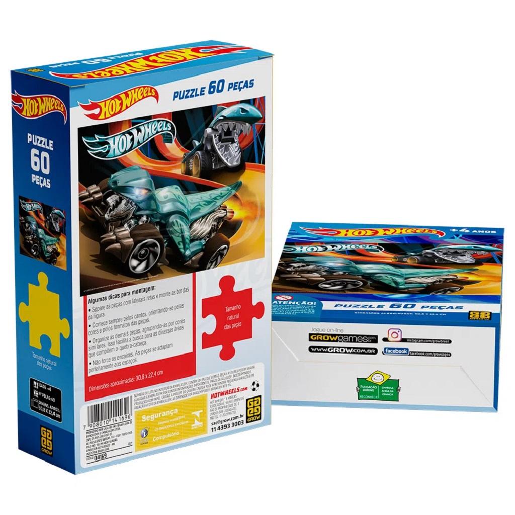 Quebra Cabeça 60 Peças Hot Wheels 04169 Grow
