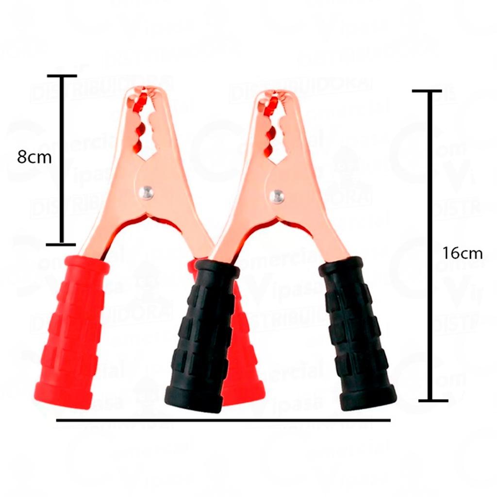 Garra De Jacaré Para Cabo Bateria Chupeta Automotivo Carro Moto 2 Peças De 20A - 300A Profissional