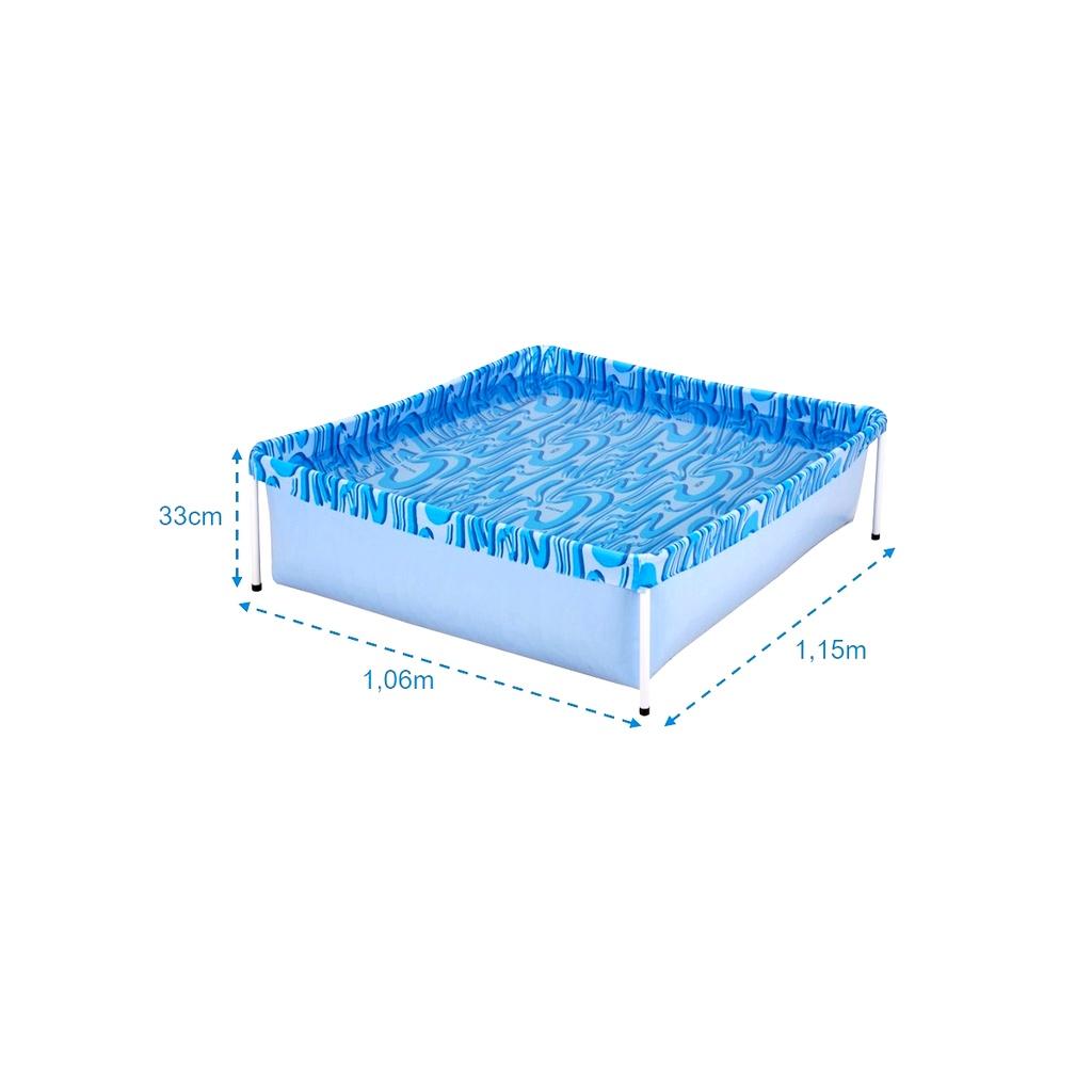 Piscina Infantil Quadrada Estrutural Pvc 400 Litros - Mor