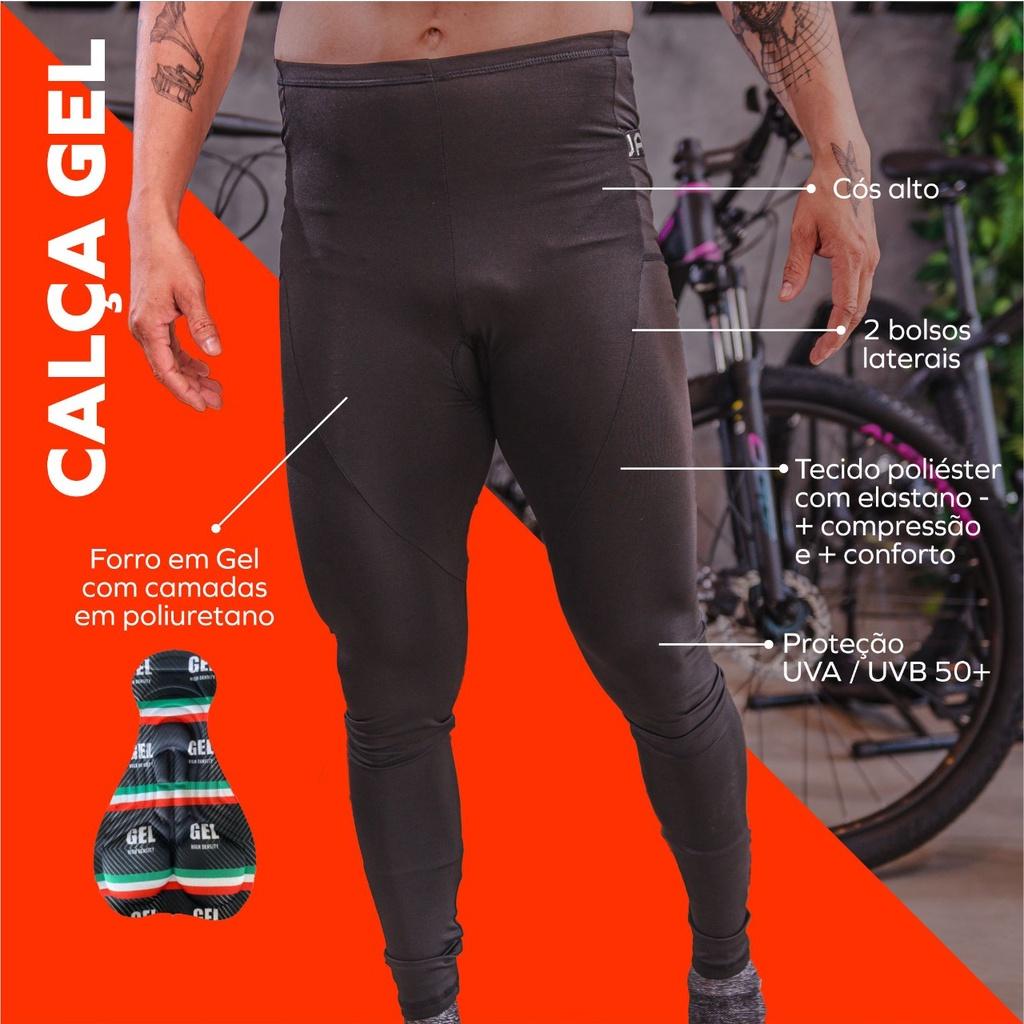 Calça Ciclismo Com Forro De Gel Bike Mtb Way Preta Masculina Bike Ciclista