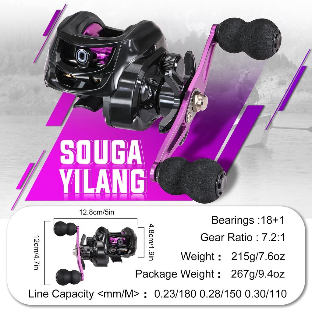 Carretilha De Pesca Sougayilang 19 + 1BB 7.2 1 Alta Velocidade 10KG MAX Drag De Metal