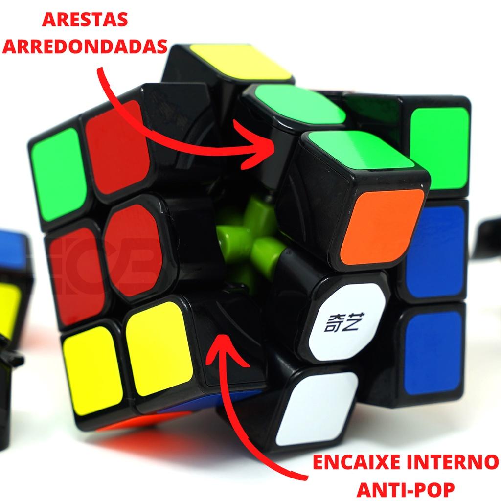 Kit Cubo Mágico 3x3 Qiyi Sail W Com Lube Gold E Base De Apoio