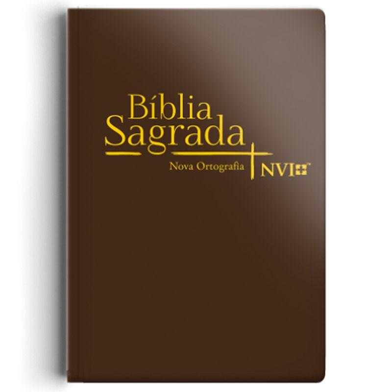 Bíblia Sagrada Slim Nvi Letra Maior Capa Luxo Marrom