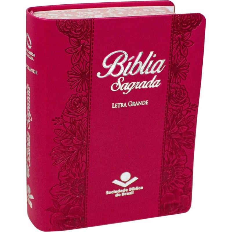 Bíblia Sagrada Naa Letra Grande Capa Pink Luxo