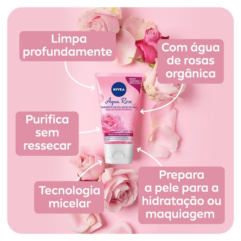 Nivea Sabonete Facial Em Gel Aqua Rose 150ml
