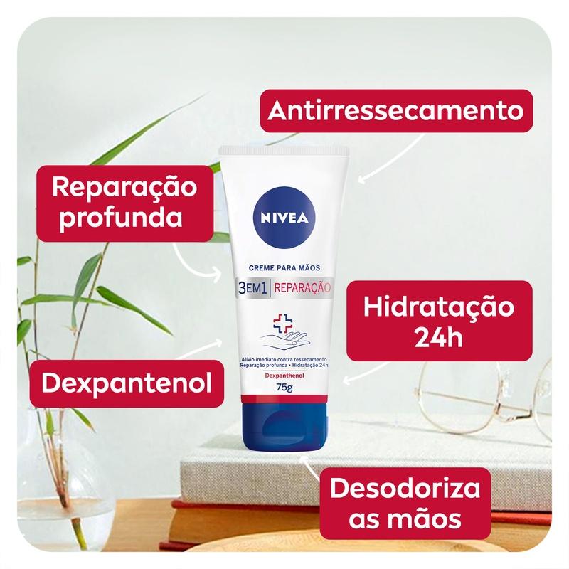 Nivea Creme Para Mãos Reparação Com Dexpanthenol 75g