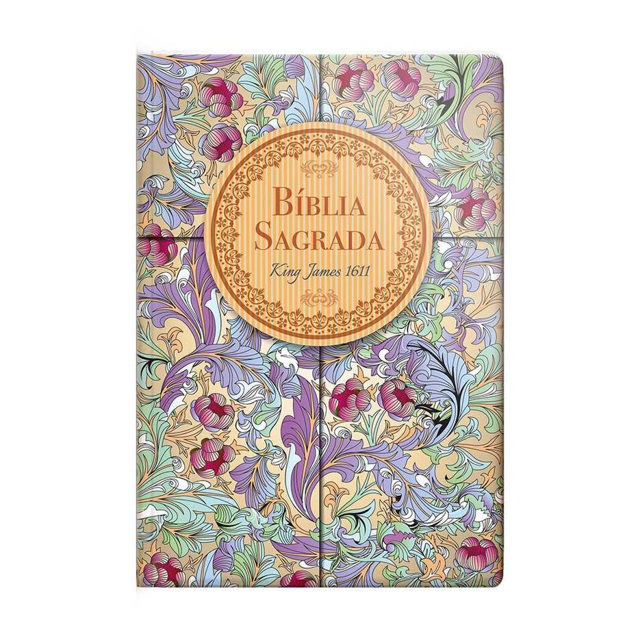 Livro -bíblia King James 1611 Semi Luxo Cálamo E Canela - Geográfica Editora