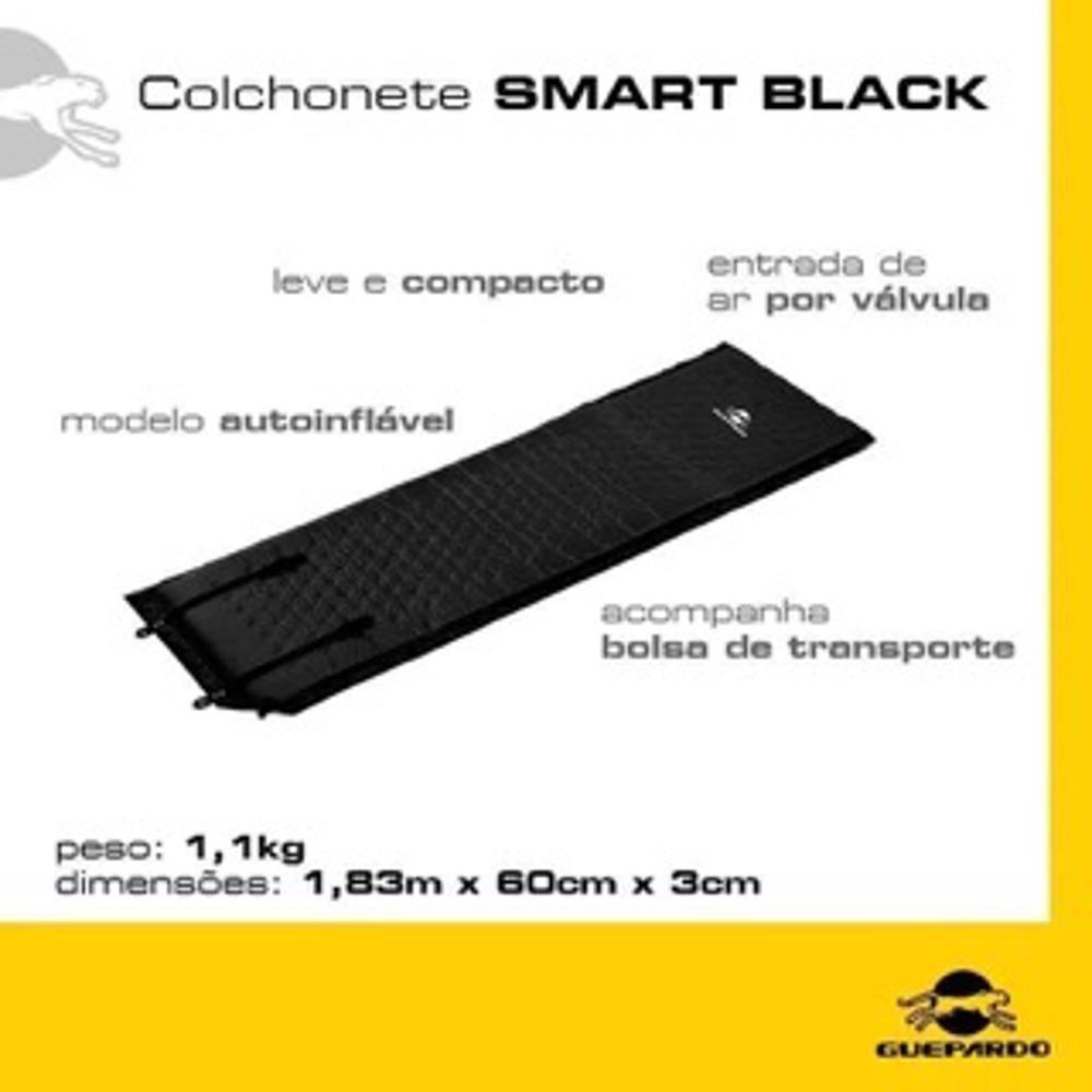 Colchonete Isolante Autoinflável Smart Camping Guepardo Preto