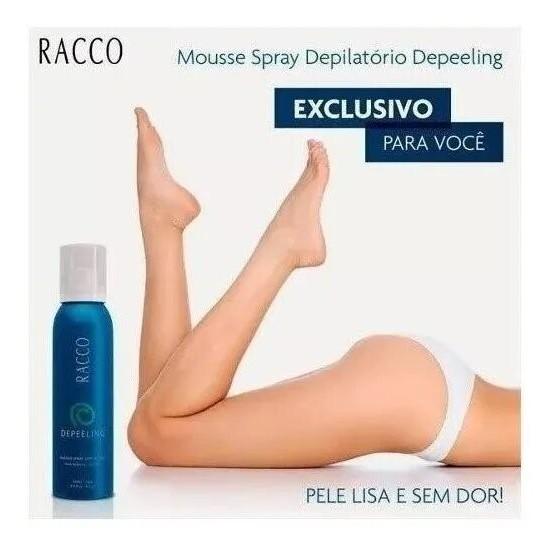 Mousse Spray Depilatório Depeeling Racco 150ml Creme Para Depilar E Depilação