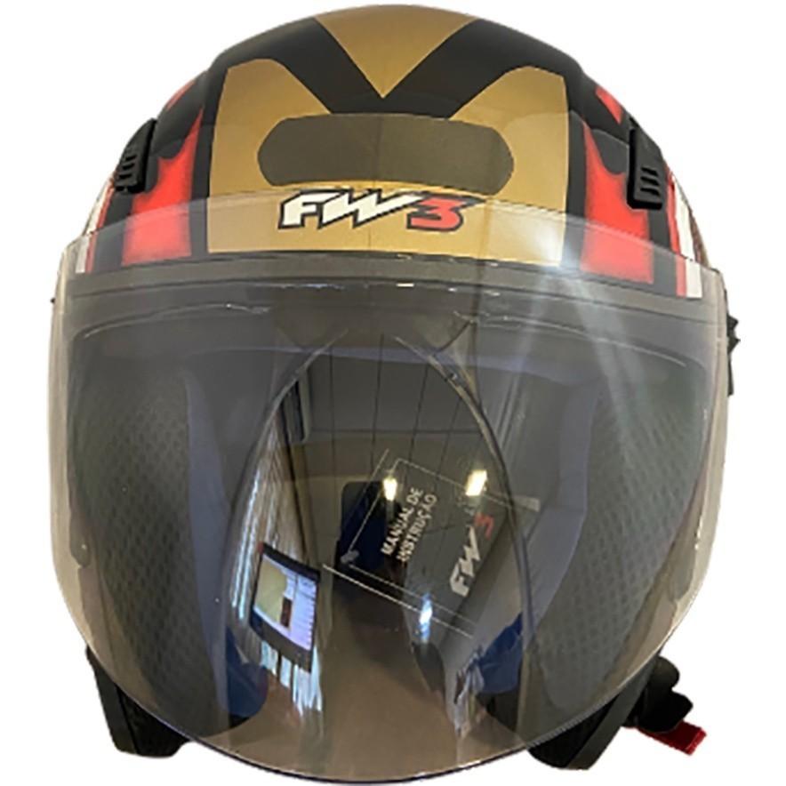 Capacete FW3 X Open Up Fox Dourado C/Vermelho N 060