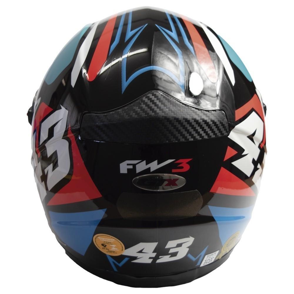 Capacete FW3 - Gtx 43 Azul E Vermelho (c/Oculos) N 060