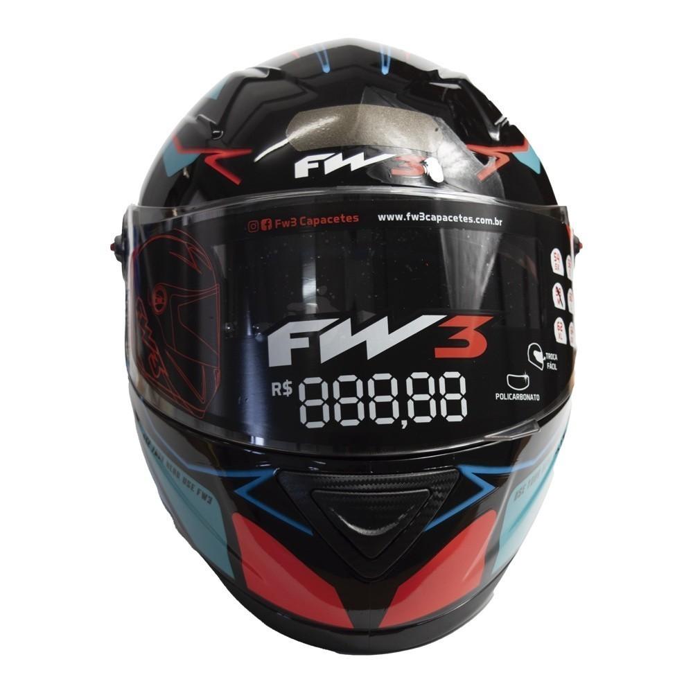 Capacete FW3 - Gtx 43 Azul E Vermelho (c/Oculos) N 058