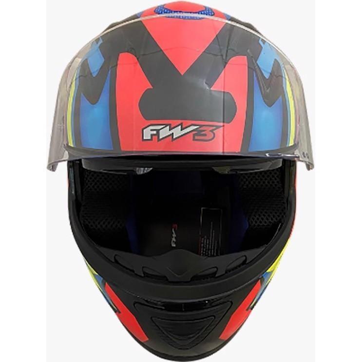 Capacete FW3 - Gtx Fox Laranja/amarelo/azul (c/Oculos) N 56