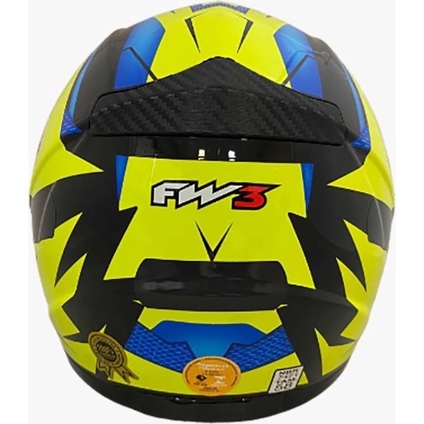 Capacete Moto FW3 Gtx Fox Amarelo Azul (c/Oculos) N 60