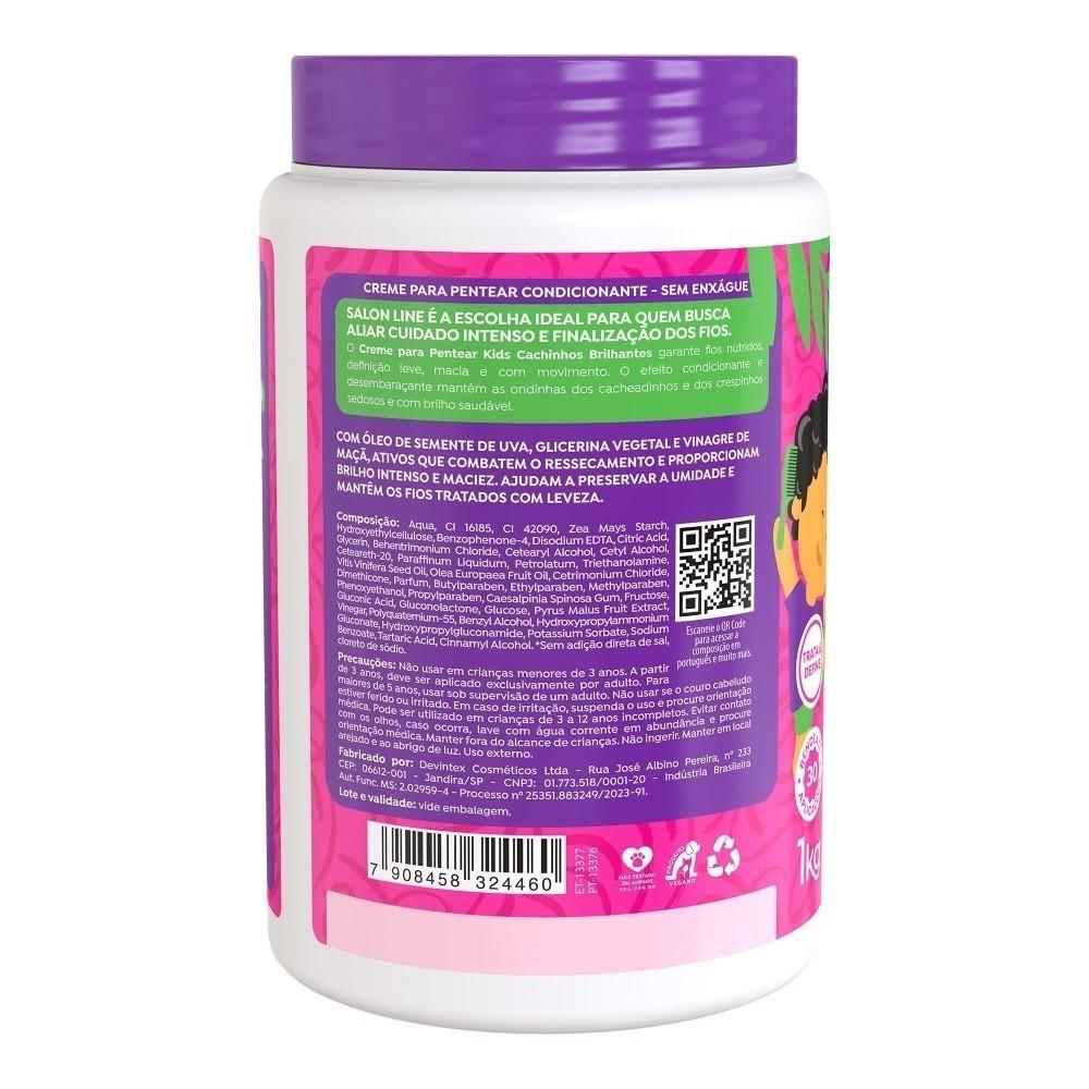 Creme Para Pentear Kids Cachinhos Brilhantes Uva 1kg