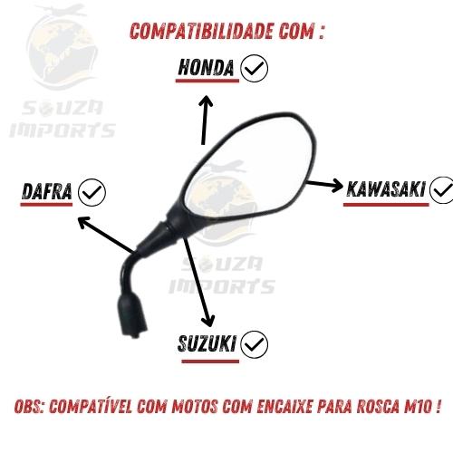 Retrovisor Bmw Gs 650 F800 Fixo Para Moto Honda Par Lente Convexa Cg Titan Fan 160 Start Xre Bros