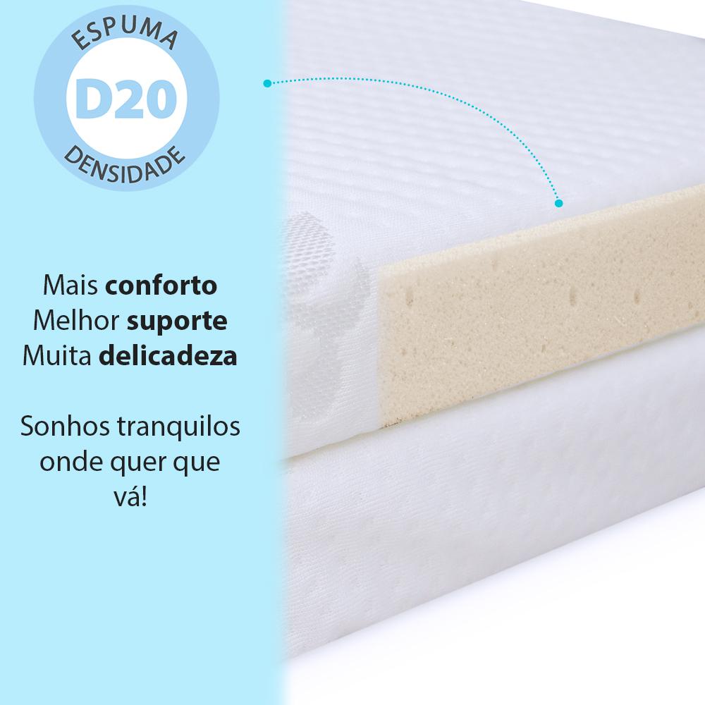 Colchonete Para Carrinho De Bebê Moisés Infantil Baby Antialérgico Impermeável 29x73x4cm Bf Colchões