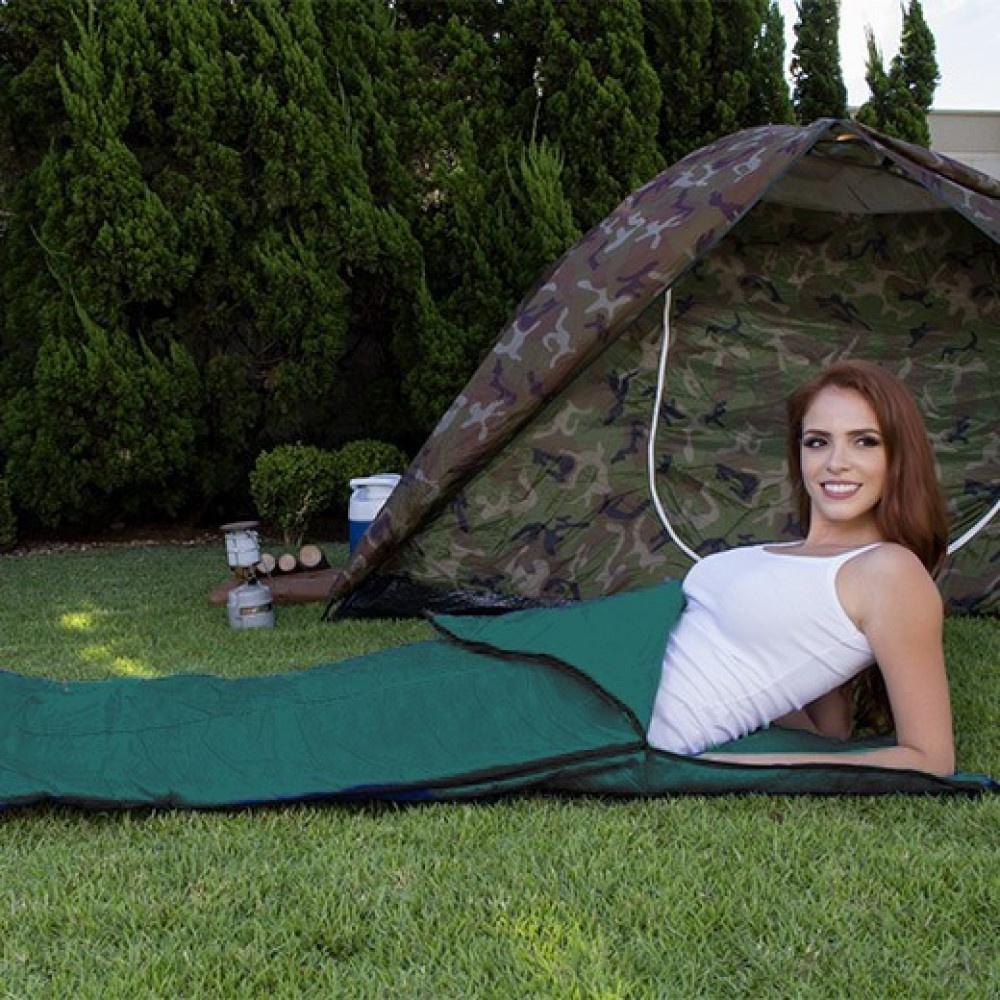 Kit 2 Sacos De Dormir Acampamento Camping Pesca Retiro Com Zíper - Emcompre