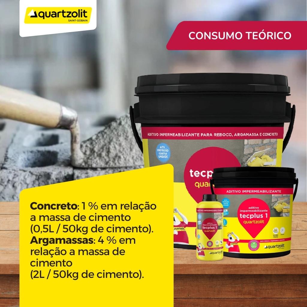 Aditivo Tecplus 1 Quartzolit 1 Litro Kit C/2