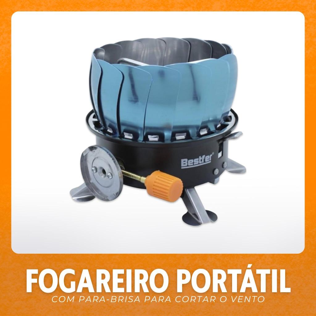 Fogareiro Portatil Para Brisa Fogão A Gas Corta Vento Camping Viagem Caminhoneiro Bestfer