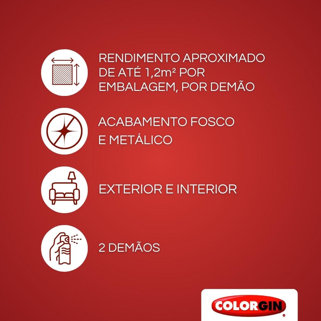 Tinta Spray Alta Temperatura 600ºc Preto Branco/aluminio/prata Colorgin 300ml