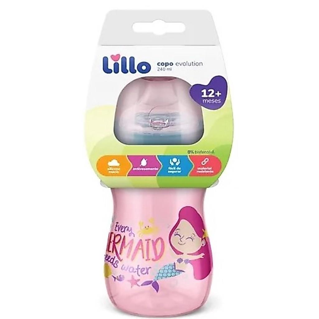 Copo De Treinamento Infantil Evolution 240ml Rosa - Lillo