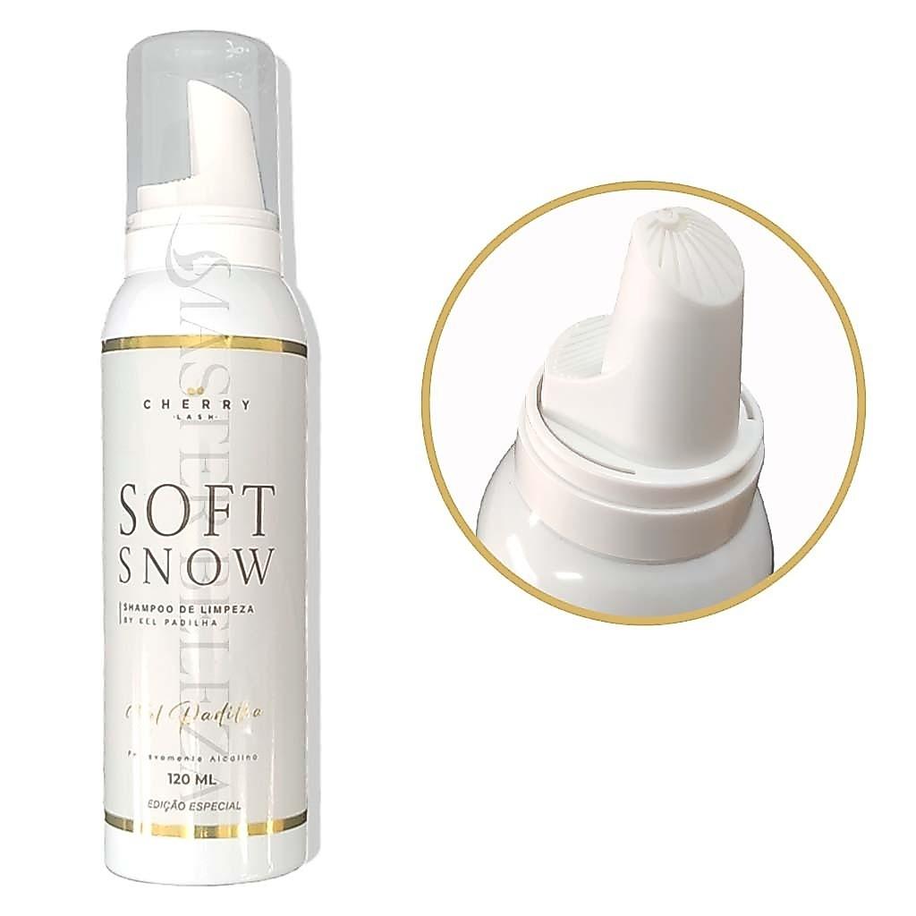 Shampoo Mousse Soft Snow 120ml Cherry Espuma De Limpeza Para Cílios