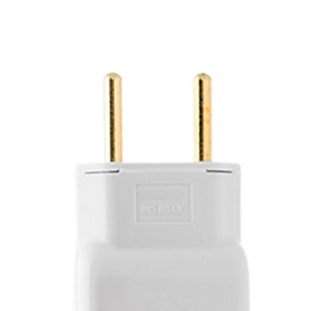 Pacote Com 10 Plug Tomada 2 Pinos Macho Branco Ilumi