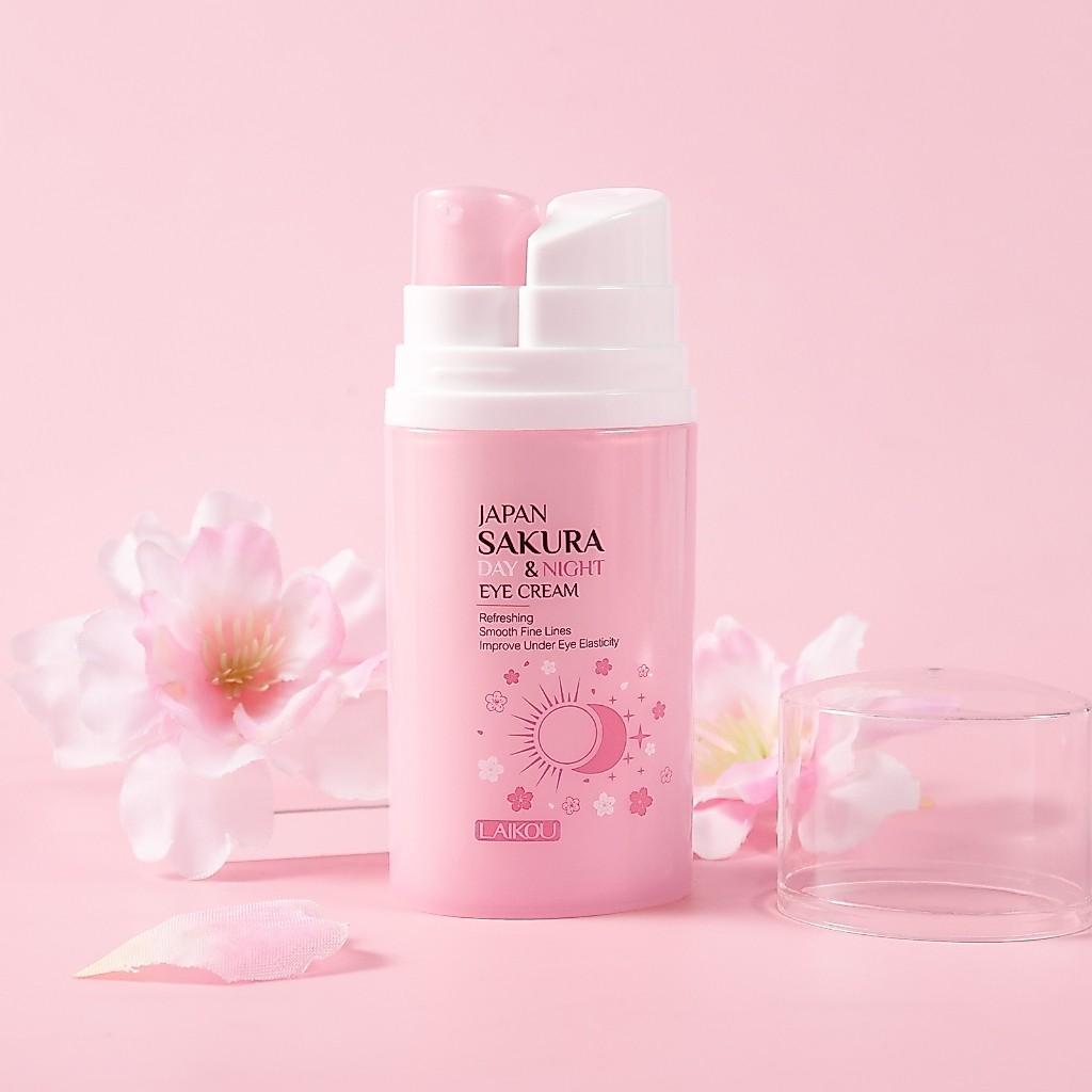 Laikou Japão Sakura Creme De Dia E De Noite Linhas Finas Suaves Melhoram A Elasticidade Dos Olhos 20g