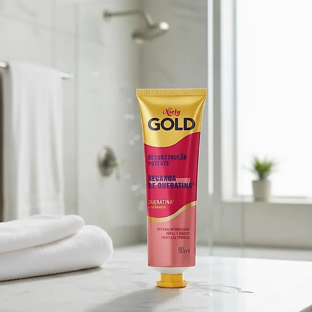 Recarga De Queratina Niely Gold Reconstrução Profunda 80ML