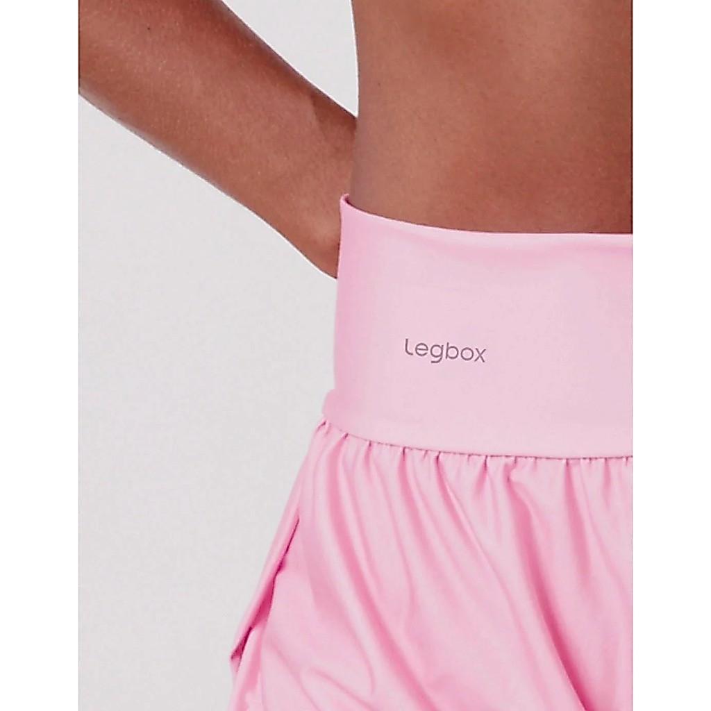 Short Corrida Duplo Feminino Rosa Chá Legbox Academia Fitness Treino Ginastica