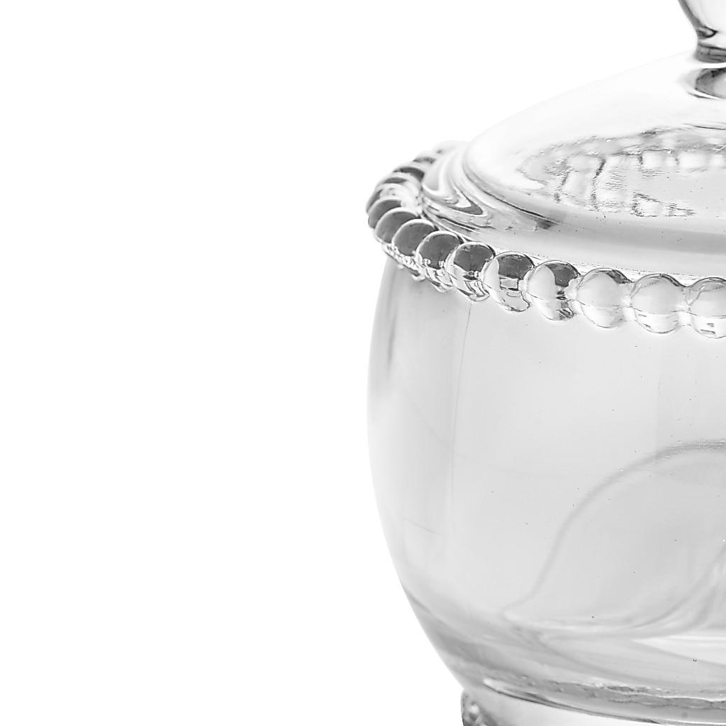 Açucareiro Com Colher Pearl De Cristal Incolor Mesa Posta - Wolff